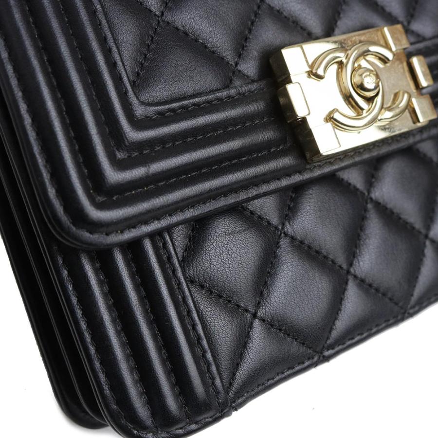 （中古）CHANEL シャネル AS0130 ボーイシャネル ラムスキン ブラック 2Way チェーン ショルダーバッグ 斜め掛け レザー ゴールド金具_14