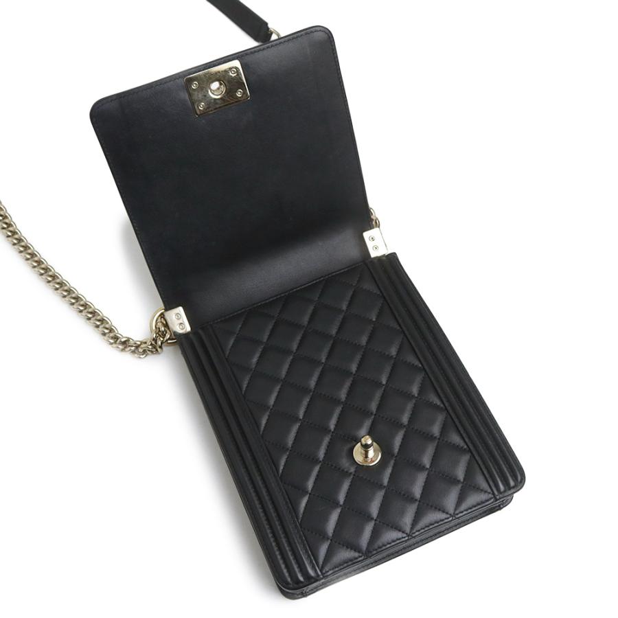 （中古）CHANEL シャネル AS0130 ボーイシャネル ラムスキン ブラック 2Way チェーン ショルダーバッグ 斜め掛け レザー ゴールド金具_1