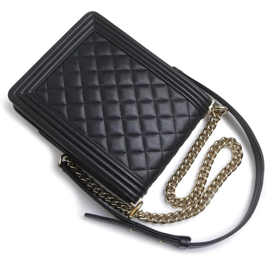 （中古）CHANEL シャネル AS0130 ボーイシャネル ラムスキン ブラック 2Way チェーン ショルダーバッグ 斜め掛け レザー ゴールド金具_5