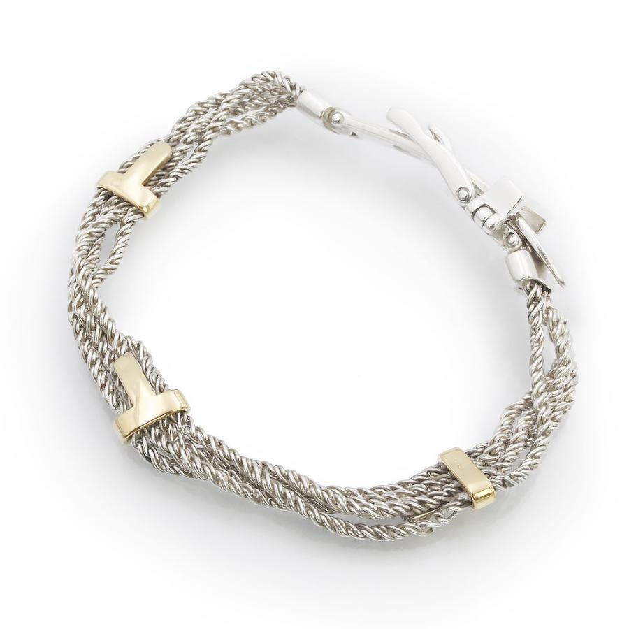 【美品】ティファニー サンチュール Tロープ ベルト ブレスレット925/750 TIFFANY&Co.（ティファニー） （中古）TIFFANY&Co. サン