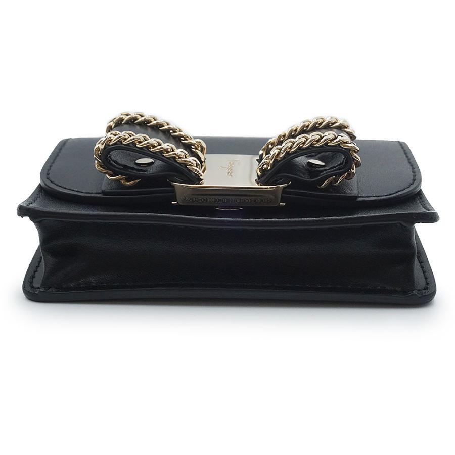 （新品・未使用品）Salvatore Ferragamo サルヴァトーレフェラガモ 22D760 ヴァラ リボン ネロ ブラック カードケース 名刺入れ 定期入れ レザー ゴールド金具の画像