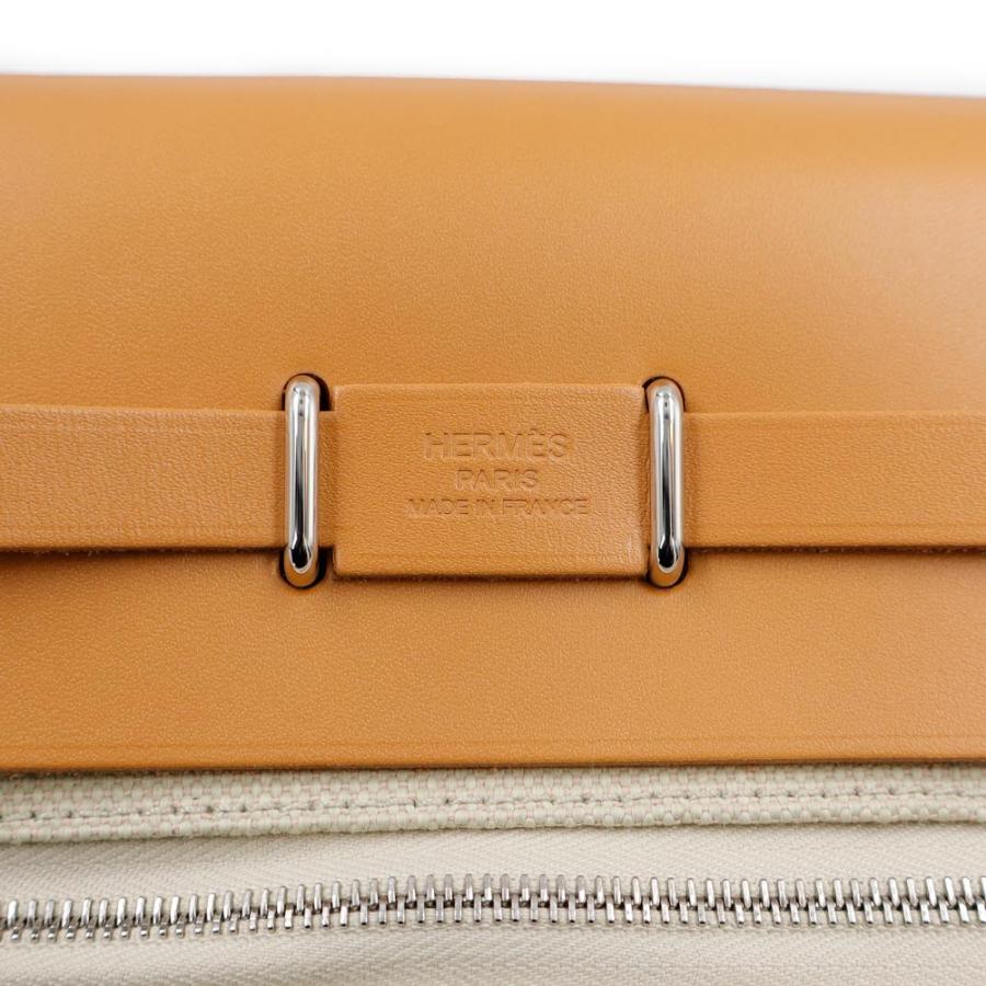 【未使用】HERMES(エルメス) エールバッグ ジップ 20 K刻印 ミニ エベンヌ ベージュ ブラウン茶 トワルミリタリー ヴァッシュハンター ゴールド金具 ショルダーバッグ 肩掛け 斜め掛け レディース 40802176234【アラモード】 HERMES（エルメス） 【未使用】エルメス エールバッグ ジップ 20 K刻印