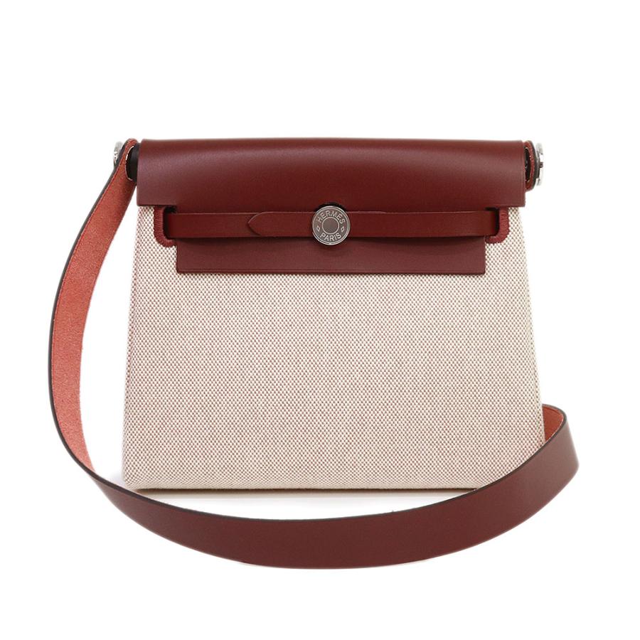 エルメス HERMES エールバッグジップ ミニ ショルダーバッグ バッグ キャンバス レザー トワルアッシュ / ヴァッシュハンター トワルアッシュ レディース ベージュ系 / ブラウン系 / エベンヌ 【中古】 HERMES - エルメス HERMES エールバッグジップ ミニ ショルダーバッグ