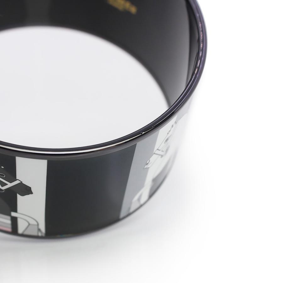 （未使用　展示品）HERMES エルメス エマイユ ROCABAR ロカバール エクストララージ エナメル ブラック ホワイト グレー ピンク ブレスレット バングル #65 箱付_6