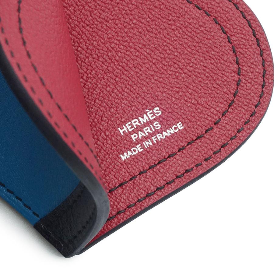 （新品・未使用品）HERMES エルメス カマイユ ヴォータデラクト ブルーザンジバル オレンジポピー A刻印 マルチ キーリング バッグチャーム レザー シルバー金具の画像