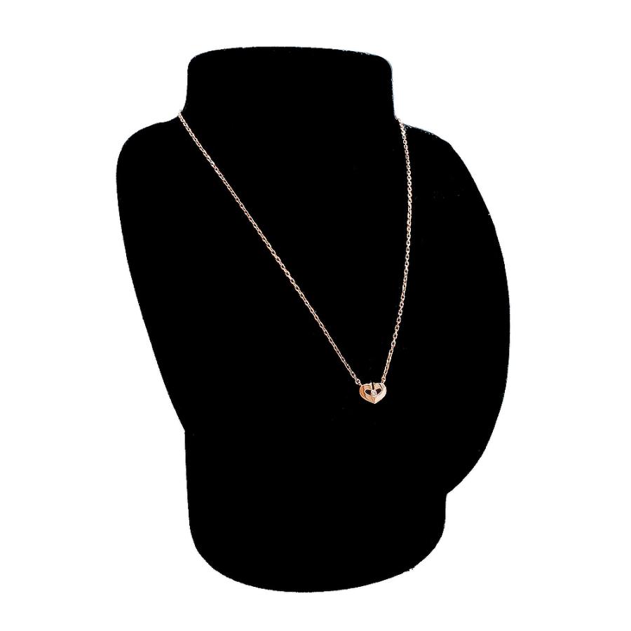 Cartier ハートモチーフ ネックレス ゴールド ブラック Cartier（カルティエ） （美品）Cartier B3040400 Cハート K18PG 750