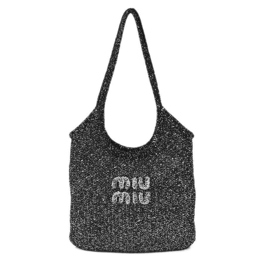 ミュウミュウ 5BG231 アイビー Ivy スパンコール メッシュ ショルダーバッグ ナイロン ネロ ブラック ポーチ付 MIUMIU（美品） miu miu（ミュウミュウ） （美品）MIUMIU 5BG231 アイビー Ivy