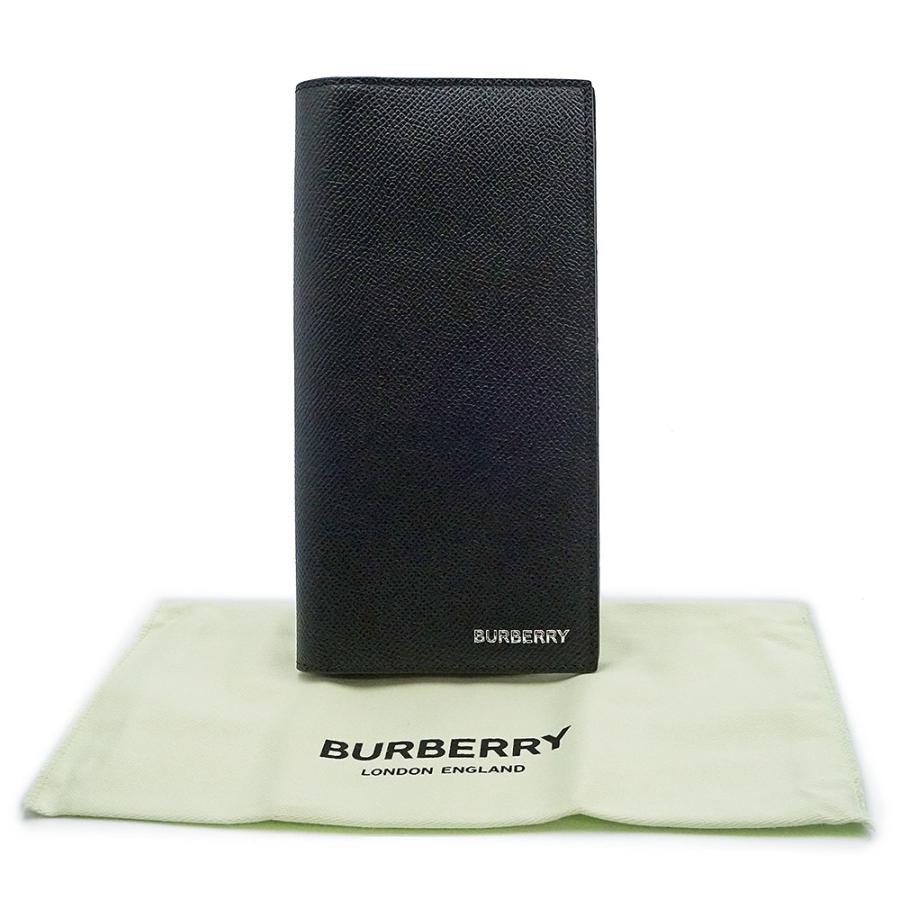 （新品・未使用品）BURBERRY バーバリー 8014642 CAVENDISH キャベンディッシュ グレインレザー ブラック 二つ折り長財布 シルバー金具の画像