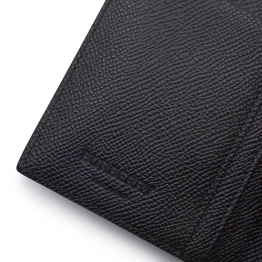 （新品・未使用品）BURBERRY バーバリー 8014642 CAVENDISH キャベンディッシュ グレインレザー ブラック 二つ折り長財布 シルバー金具の画像