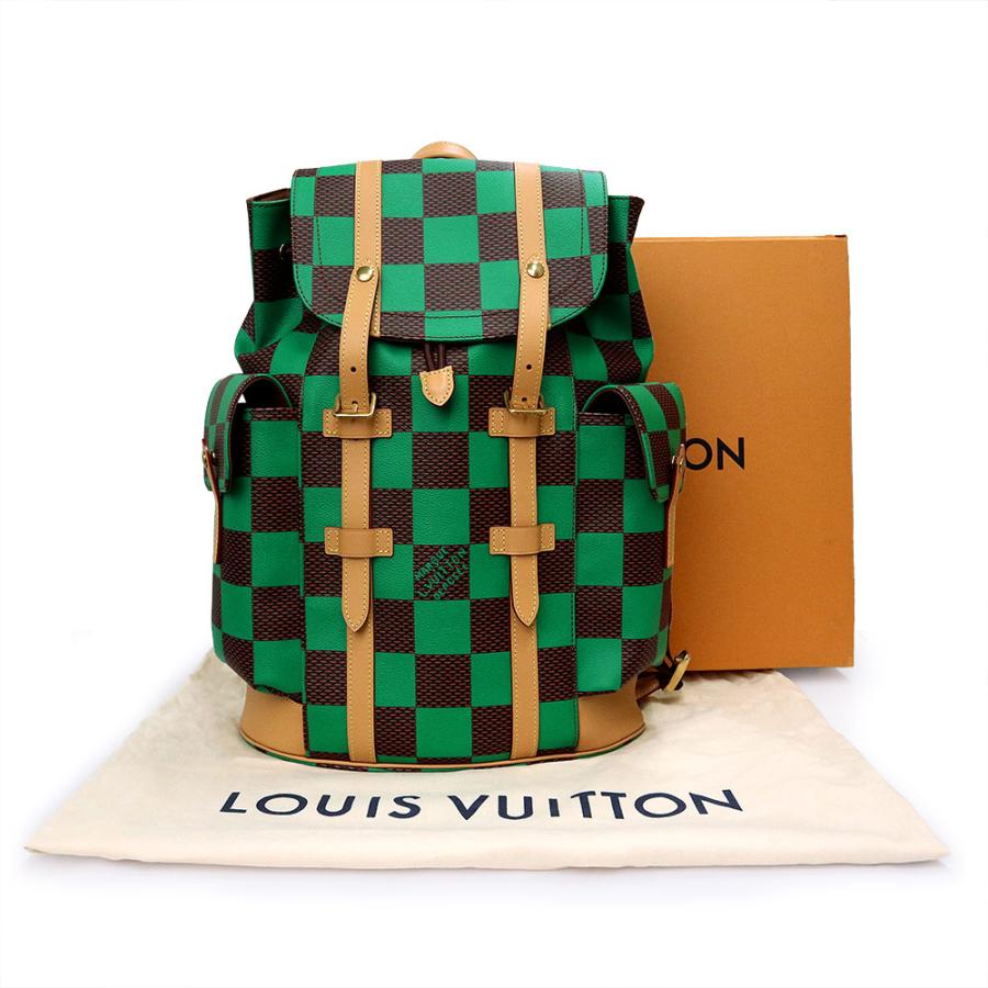 （未使用　展示品）LOUIS VUITTON ルイ ヴィトン N40564 クリストファー MM ダミエポップ キャンバス グリーン ブラウン リュック デイパック バックパック_1