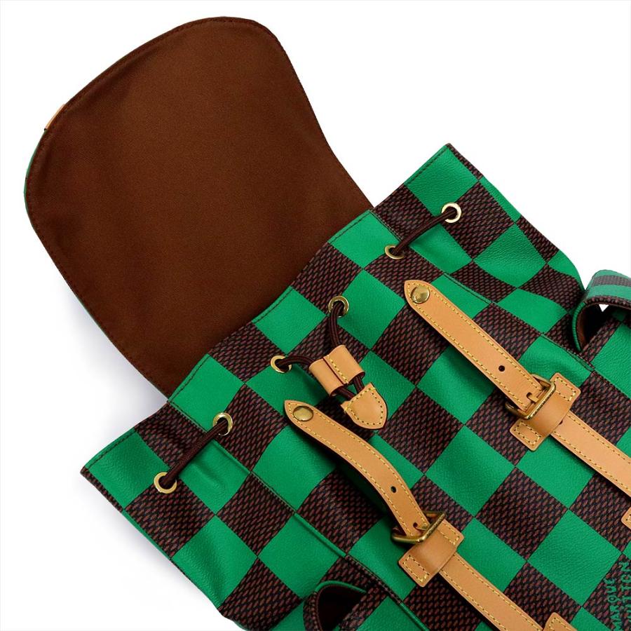 （未使用　展示品）LOUIS VUITTON ルイ ヴィトン N40564 クリストファー MM ダミエポップ キャンバス グリーン ブラウン リュック デイパック バックパック_2