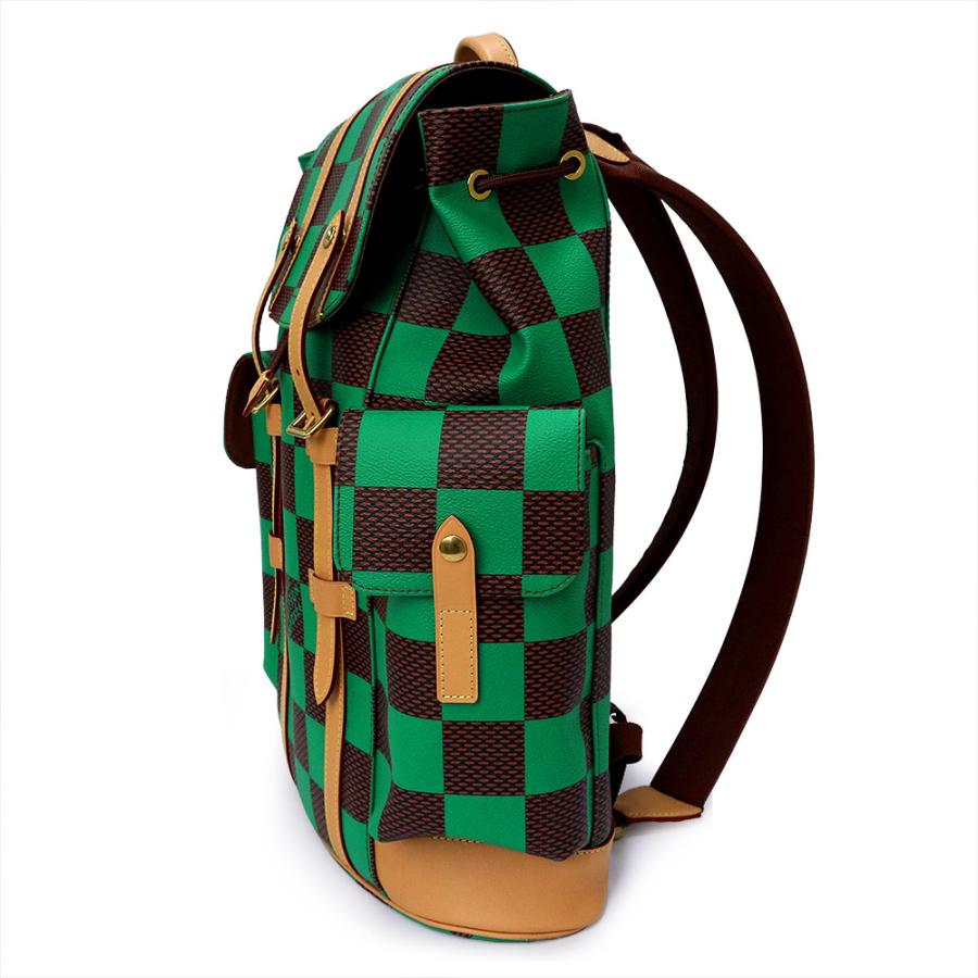 （未使用　展示品）LOUIS VUITTON ルイ ヴィトン N40564 クリストファー MM ダミエポップ キャンバス グリーン ブラウン リュック デイパック バックパック_5