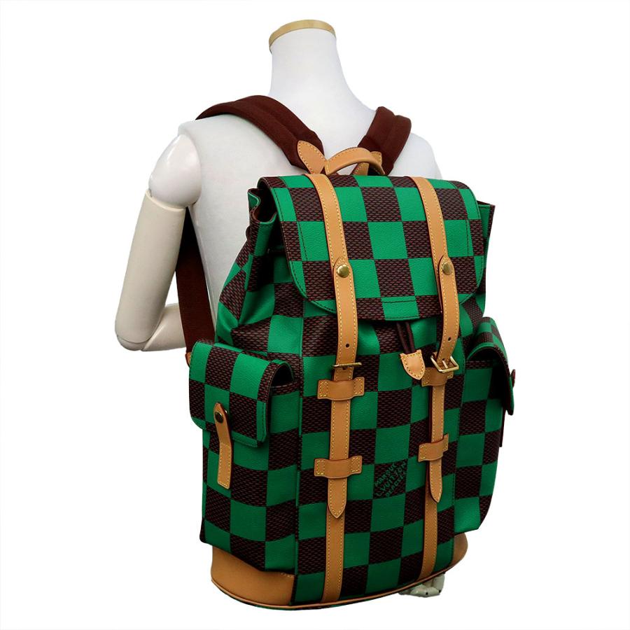 （未使用　展示品）LOUIS VUITTON ルイ ヴィトン N40564 クリストファー MM ダミエポップ キャンバス グリーン ブラウン リュック デイパック バックパック_8