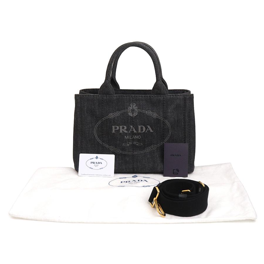 PRADA（プラダ） （美品）PRADA 1BG439 カナパ デニム NERO ネロ 
