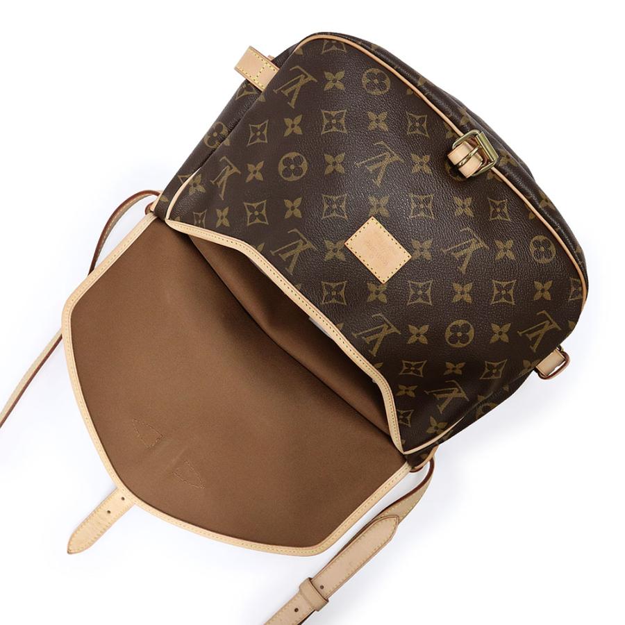 （中古）LOUIS VUITTON ルイ ヴィトン M42256 ソミュール 30 モノグラム レザー ブラウン ショルダーバッグ 斜め掛け ゴールド金具_2