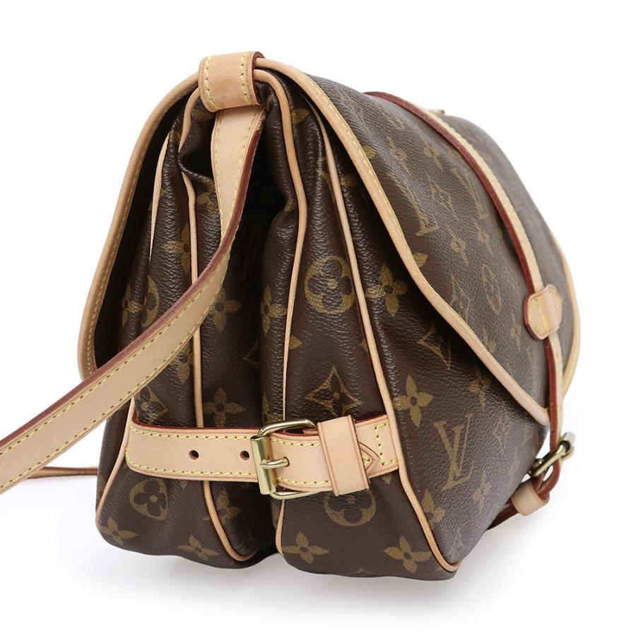 （中古）LOUIS VUITTON ルイ ヴィトン M42256 ソミュール 30 モノグラム レザー ブラウン ショルダーバッグ 斜め掛け ゴールド金具_5