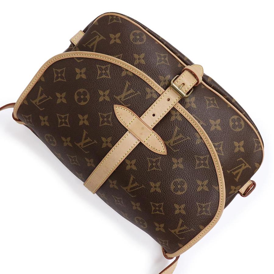 （中古）LOUIS VUITTON ルイ ヴィトン M42256 ソミュール 30 モノグラム レザー ブラウン ショルダーバッグ 斜め掛け ゴールド金具_6