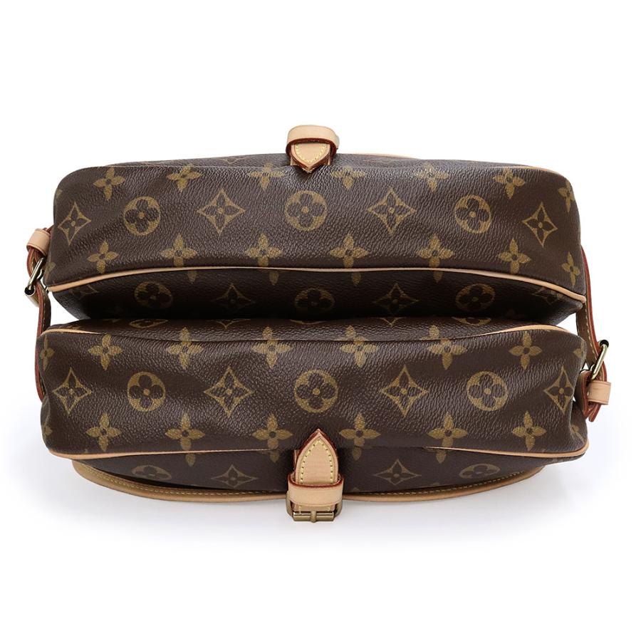 （中古）LOUIS VUITTON ルイ ヴィトン M42256 ソミュール 30 モノグラム レザー ブラウン ショルダーバッグ 斜め掛け ゴールド金具_7