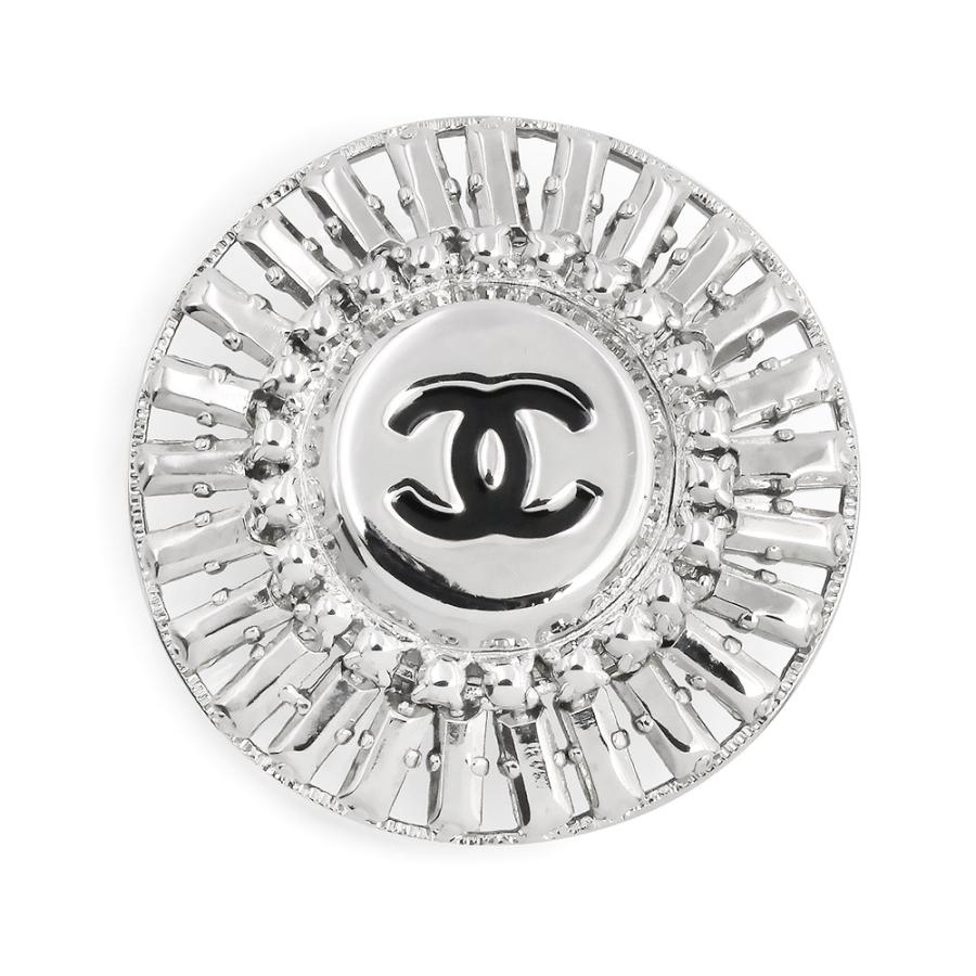 CHANEL ブローチ ビンテージ　シルバーカラー ココマーク ラウンド CHANEL（シャネル） （中古）CHANEL ココマーク メタル シルバー