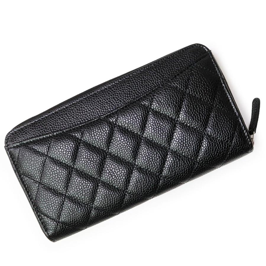 シャネル AP0242 クラシック ロング ジップ ウォレット マトラッセ ラウンドファスナー 長財布 キャビアスキン ブラック レザー シルバー金具 箱付 CHANEL（新品・未使用品） CHANEL（シャネル） （新品・未使用品）CHANEL AP0242 クラシック