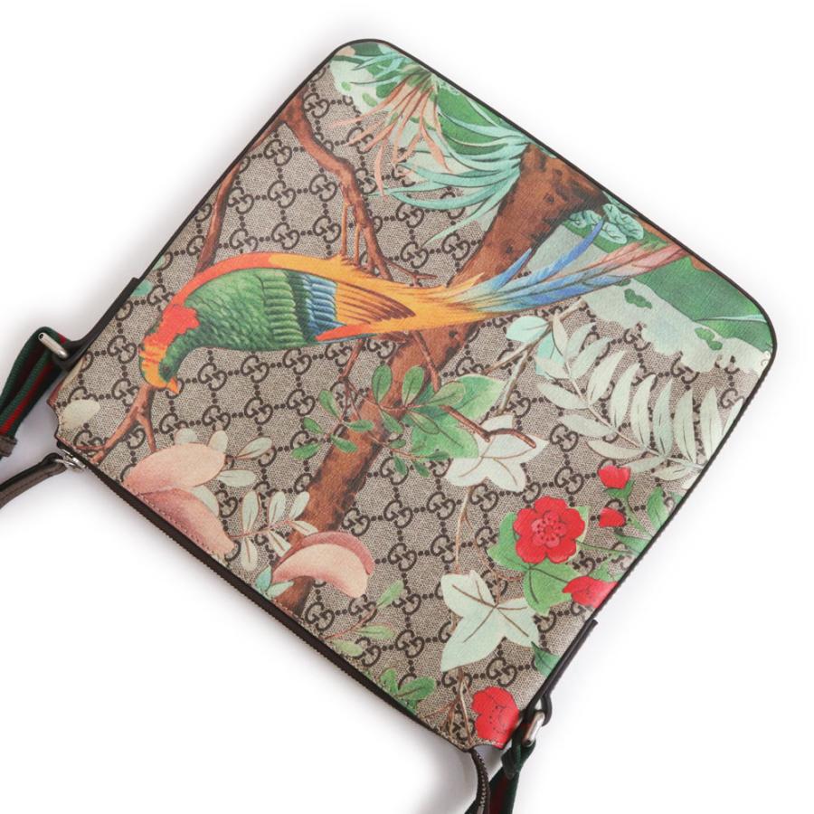 （未使用　展示品）GUCCI グッチ 406408 バード ティアン GGスプリームキャンバス レザー ベージュ ブラウン ショルダーバッグ アンティークシルバー金具_4
