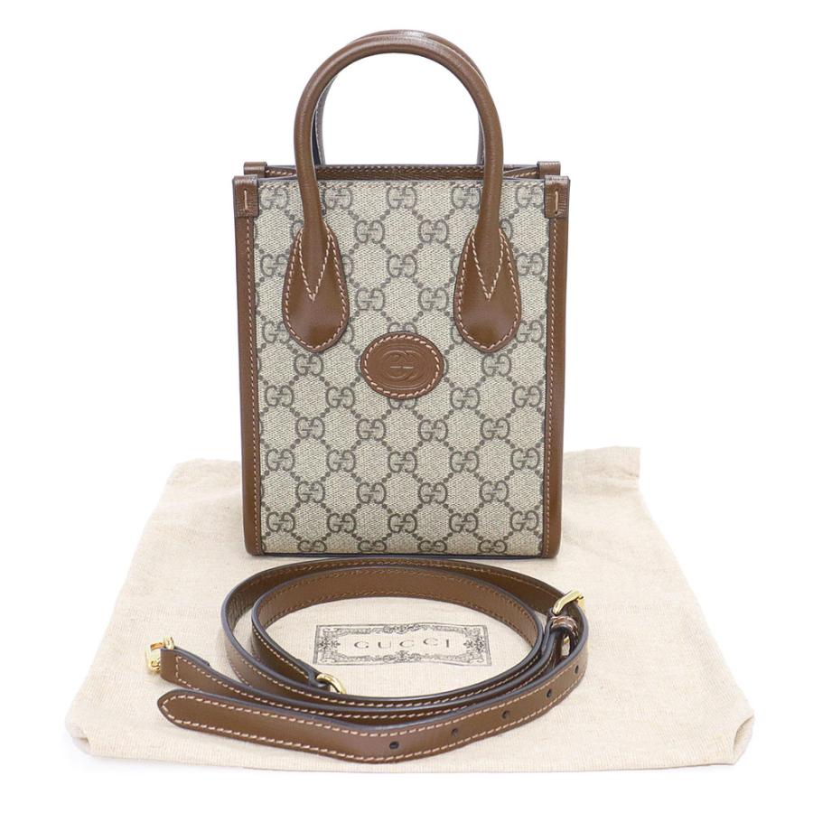 （未使用　展示品）GUCCI グッチ 671623 ミニ トート GGスプリームキャンバス レザー ベージュ ブラウン ショルダー ハンドバッグ 2WAY 斜め掛け ゴールド金具_1