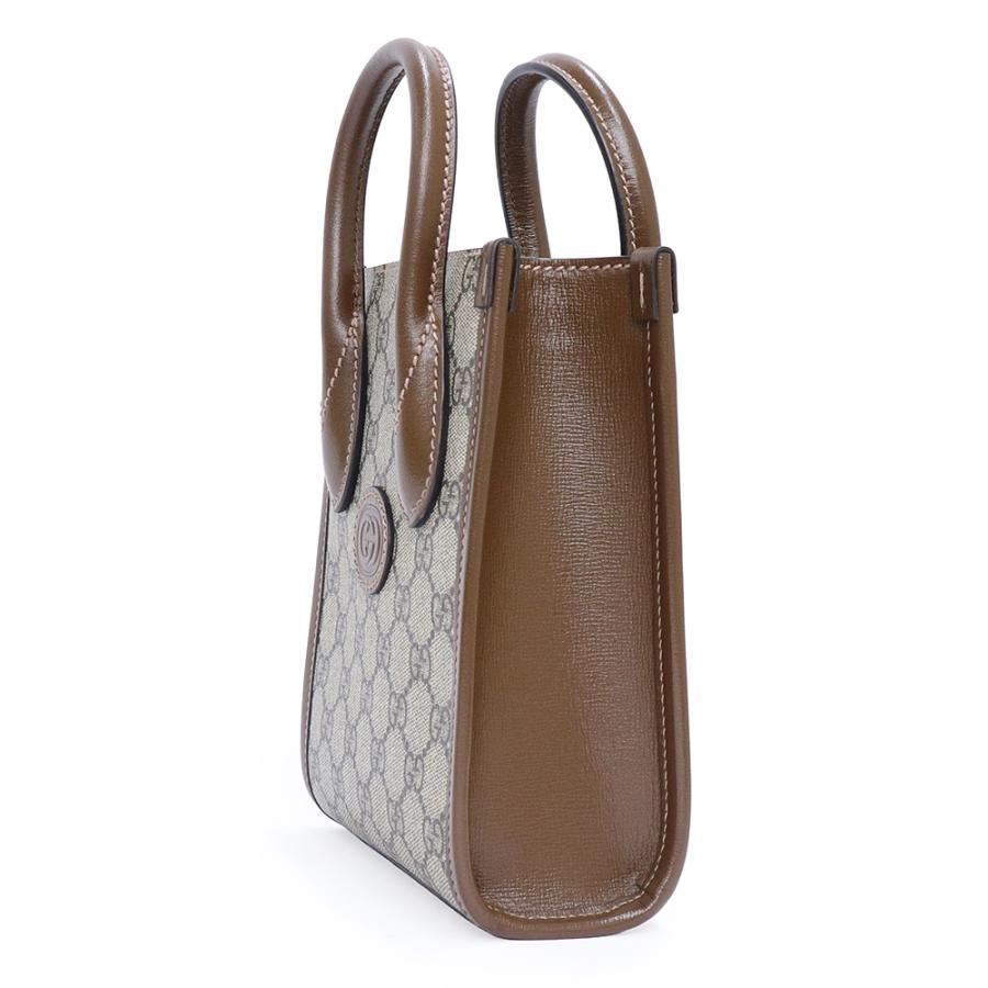 （未使用　展示品）GUCCI グッチ 671623 ミニ トート GGスプリームキャンバス レザー ベージュ ブラウン ショルダー ハンドバッグ 2WAY 斜め掛け ゴールド金具_3