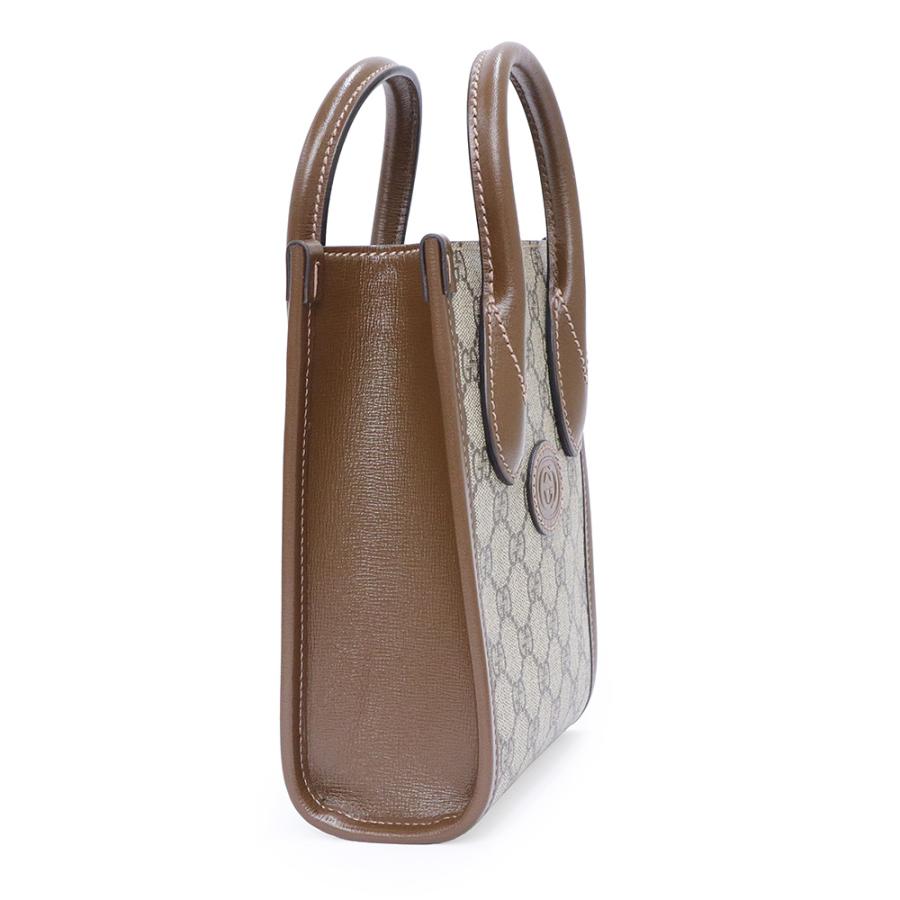 （未使用　展示品）GUCCI グッチ 671623 ミニ トート GGスプリームキャンバス レザー ベージュ ブラウン ショルダー ハンドバッグ 2WAY 斜め掛け ゴールド金具_4