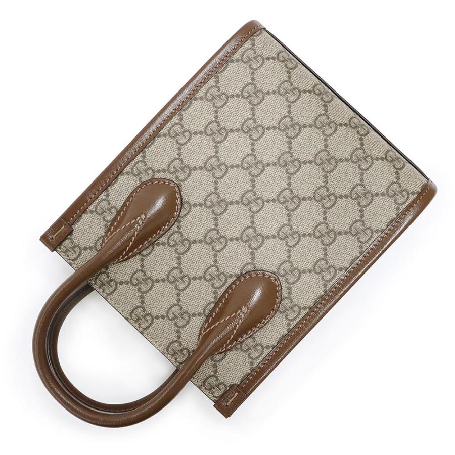 （未使用　展示品）GUCCI グッチ 671623 ミニ トート GGスプリームキャンバス レザー ベージュ ブラウン ショルダー ハンドバッグ 2WAY 斜め掛け ゴールド金具_5