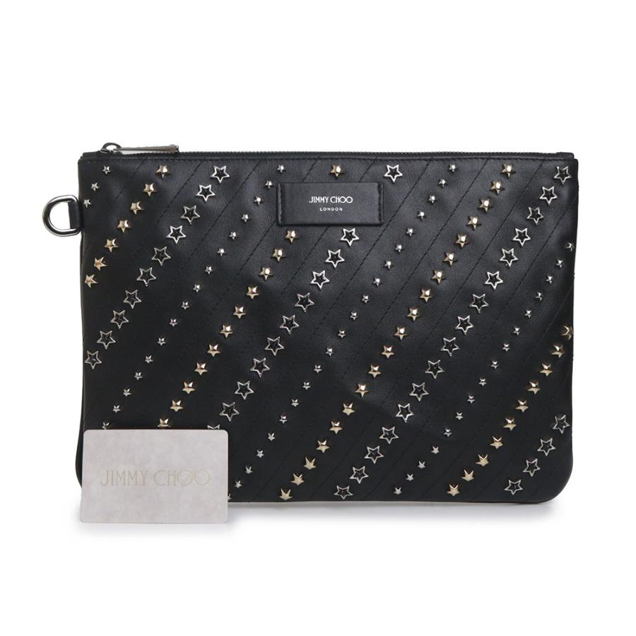 【美品】JIMMY CHOO スタッズブラッククラッチバッグ JIMMY CHOO（ジミーチュウ） （未使用 展示品）JIMMY CHOO スター