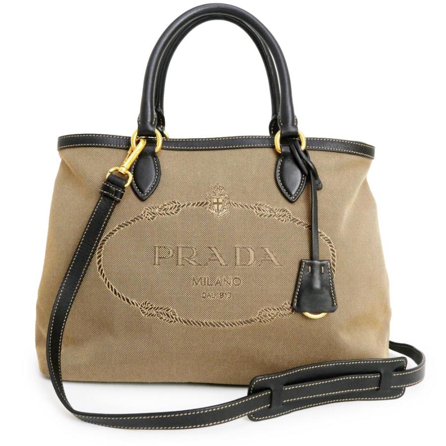 PRADA（プラダ） （美品）PRADA 1BA579 カーフスキン ロゴジャガード