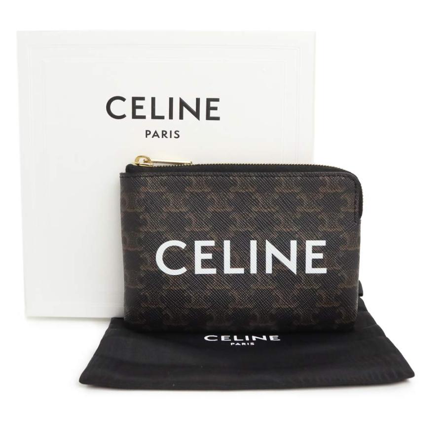 の*う様 美品✨CELINE セリーヌ デカロゴ金具 ケース付　コンパクト CELINE（セリーヌ） 財布 コインケース 小銭入れ コンパクトウォレット