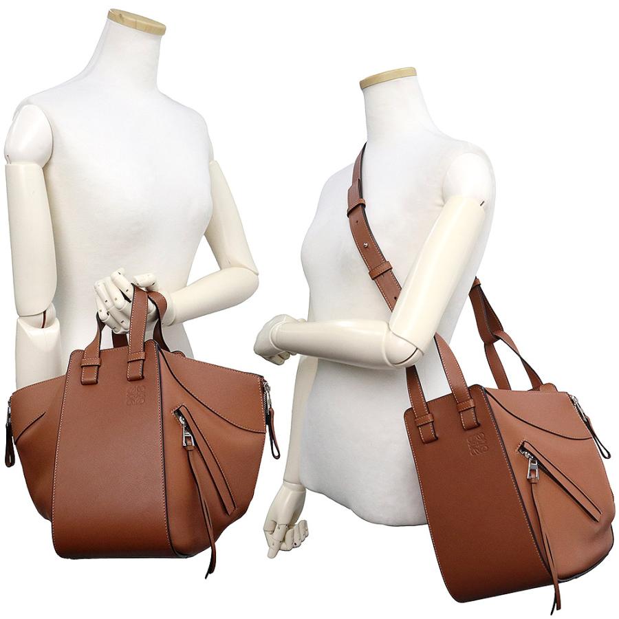 （未使用　展示品）LOEWE ロエベ 387 30 S35 ハンモック スモール クラシックカーフ タン ブラウン 2way 斜め掛け ショルダー ハンドバッグ レザー シルバー金具_6