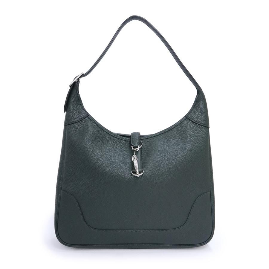 エルメス トリム 35 トゴ VERT FONCE ヴェールフォンセ □D刻印 ショルダーバッグ 斜め掛け レザー シルバー金具 HERMES（新品同様品） HERMES（エルメス） （新品同様品）HERMES トリム 35 トゴ VERT FONCE