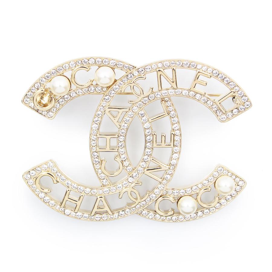 極美品❤CHANELブローチ◾CCロゴ◾ゴールドベース◾ラインストーン　パール CHANEL（シャネル） （新品・未使用品）CHANEL AB4879 ロゴ ココマーク