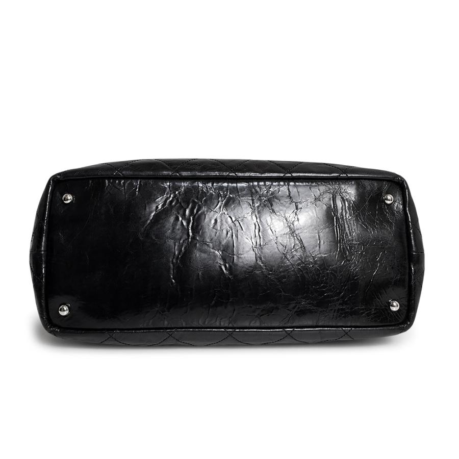 （中古）CHANEL シャネル ポートベロー エイジドカーフスキン ラムスキン レザー ブラック ベージュ チェーン 3Way ショルダー ハンドバッグ シルバー金具
