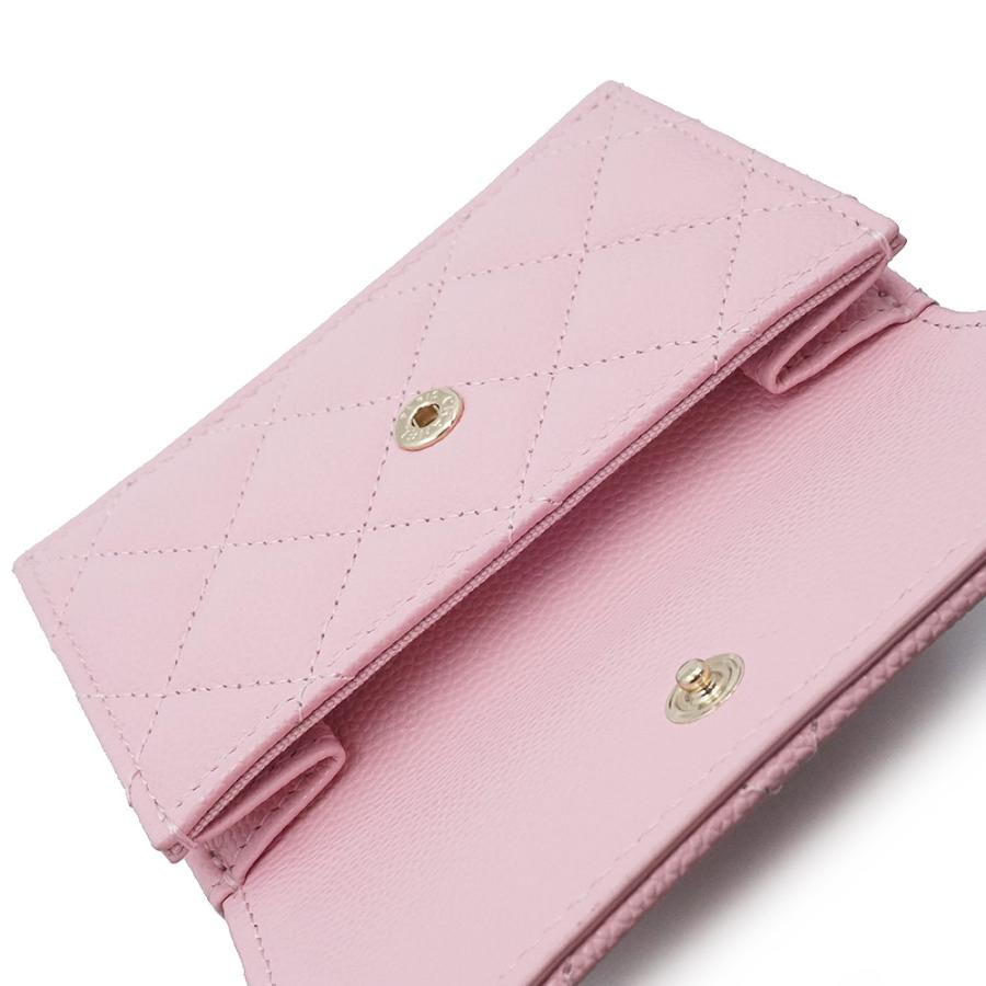 新品未使用 CHANEL 三つ折り財布 キャビアスキン シールカード ココマーク マトラッセ シャネル CHANEL ランダムシリアル ココマーク 三つ折り