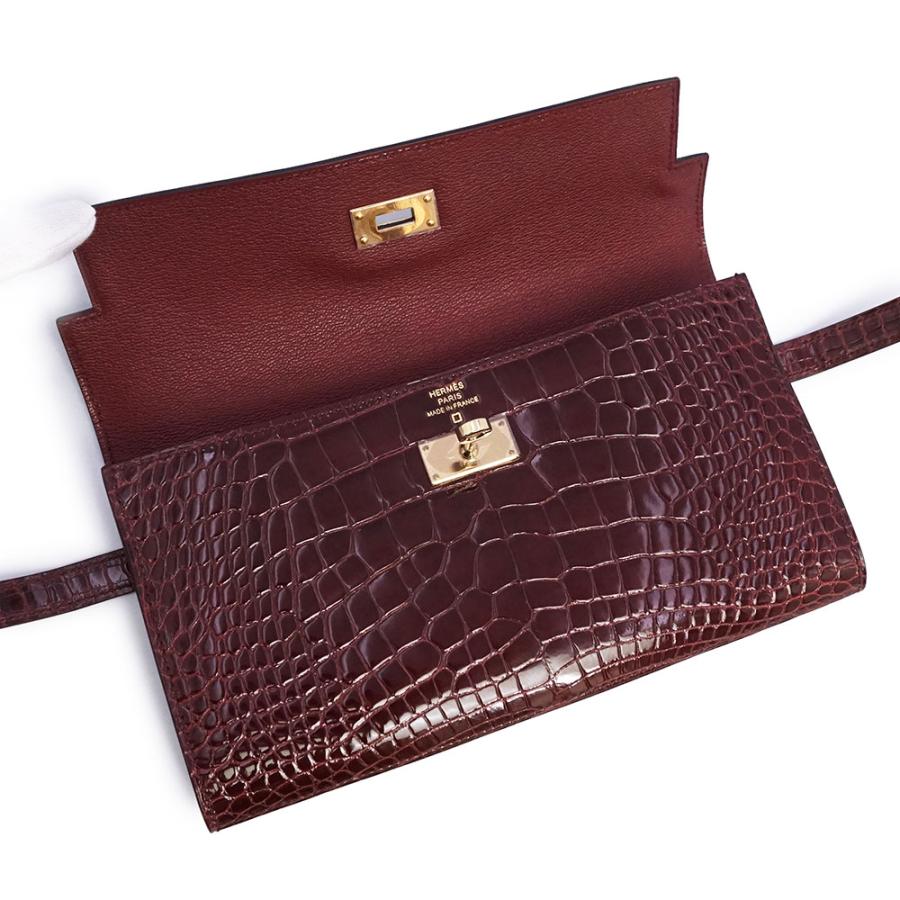 エルメス  長財布  ケリーウォレット ロング クロコ  □R刻印 HERMES（エルメス） （未使用 展示品）HERMES ケリーウォレット ロング
