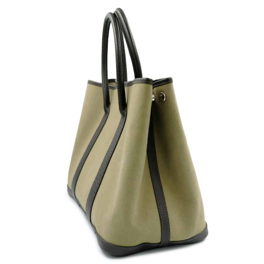 エルメス HERMES ガーデンパーティ PM トワルオフィシエ T刻印 カーキ HERMES（エルメス） （中古）HERMES ガーデンパーティ 36 PM トワル