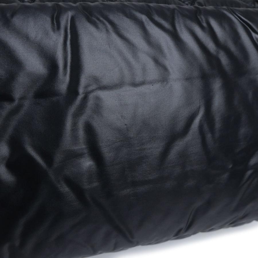 （美品）CHANEL シャネル A48619 ココ コクーン ナイロン レザー ブラック ボルドー ハンドバッグ ミニボストン シルバー金具の画像
