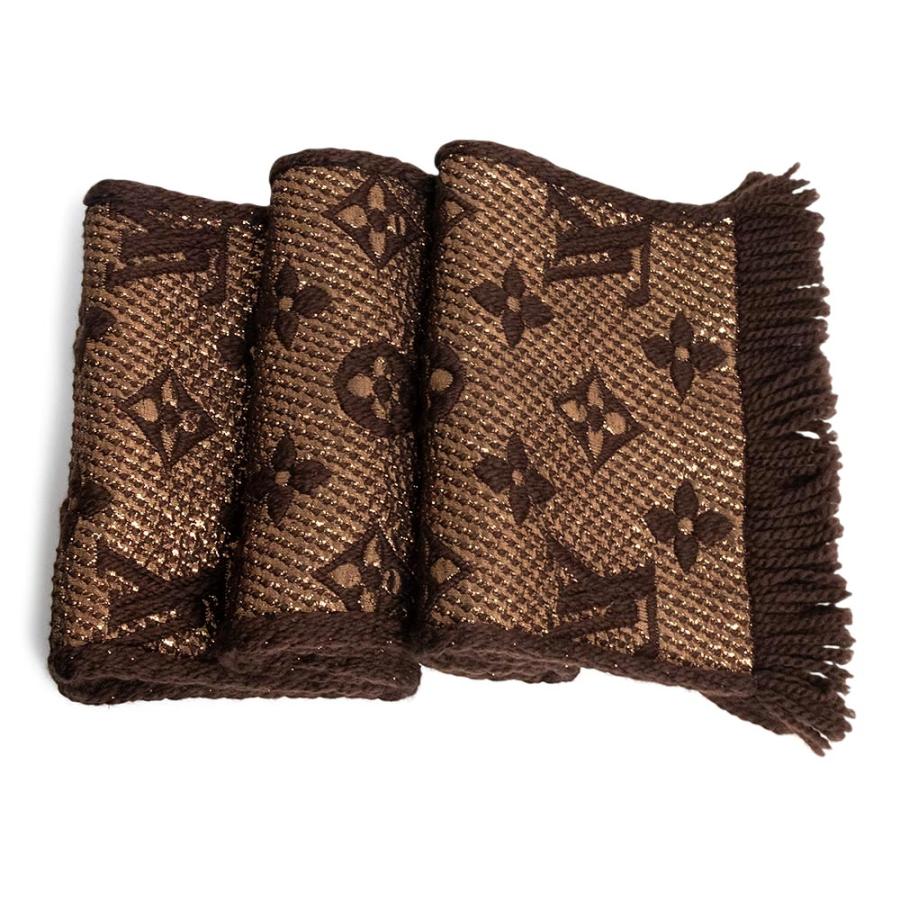 ルイ ヴィトン M71383 エシャルプ ロゴマニア シャイン ウール シルク マロン ブラウン ストール マフラー LOUIS VUITTON（美品） LOUIS VUITTON（ルイ・ヴィトン） （美品）LOUIS VUITTON ルイ