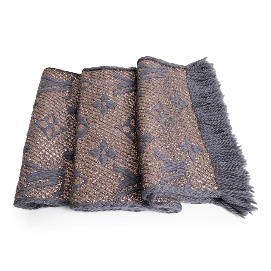 【超希少!】ルイヴィトン エシャルプ ロゴマニア シャイン グレー M70467 LOUIS VUITTON（ルイ・ヴィトン） （中古）LOUIS VUITTON ルイ