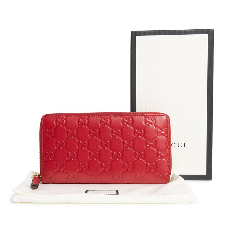GUCCI シマ レザー GG 二つ折り財布 ミニウォレット ラウンドファスナー GUCCI（グッチ） GUCCI SSIMA Bi-Fold Wallet 折りたたみ財布 二つ折り