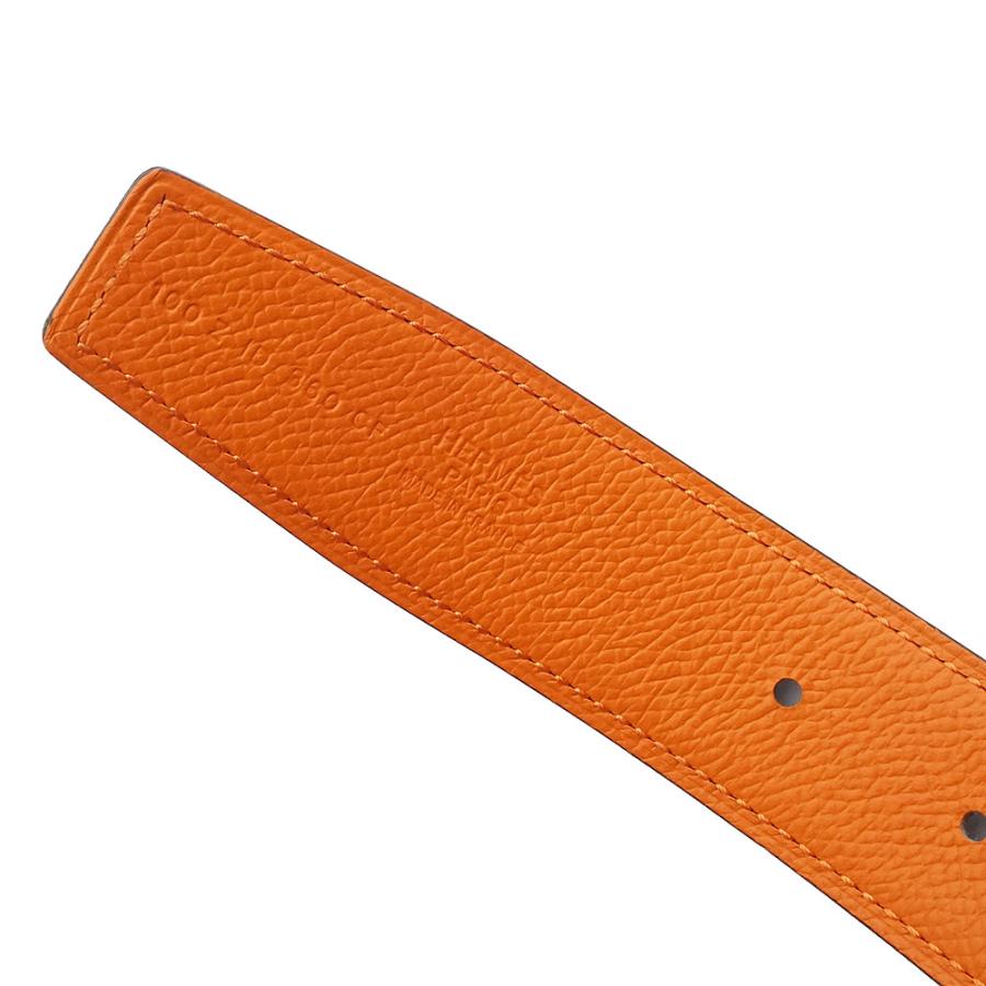 （新品・未使用品）HERMES エルメス コンスタンス H 32 ヴォーエプソン グリエタン オレンジ Z刻印 リバーシブル ベルト 100CM レザー ソーブラック金具の画像