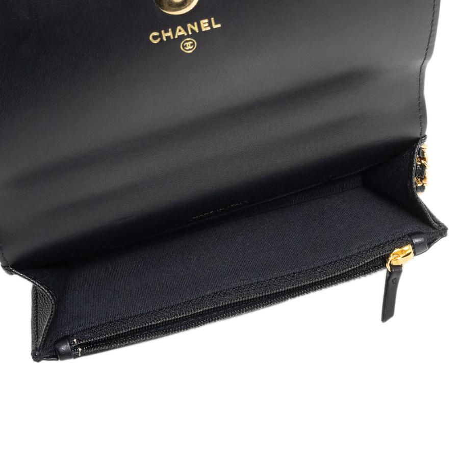 ☆ドリーム荒牧店☆CHANEL シャネル キャビアスキチェーンウォレット 財布 ブラック シャネル チェーンウォレット キャビアスキン ブラック - ブランド品