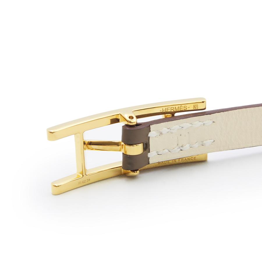 （新品・未使用品）HERMES エルメス ビーアピ ドゥブルトゥール ヴォースイフト エトゥープ ナタ グレージュ ホワイト リバーシブル ブレスレット ゴールド金具の画像