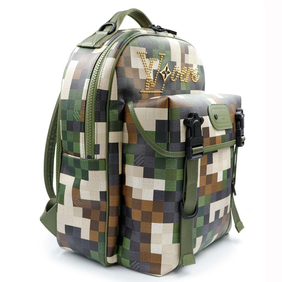 （未使用保管品）LOUIS VUITTON ルイ ヴィトン M24445 モーション ダモフラージュ レザー グリーン ブラウン カーキ リュック デイパック バックパック_3