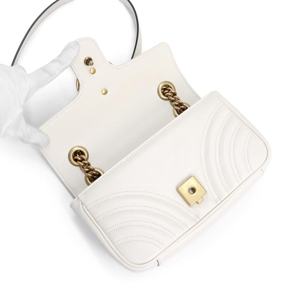 （新品・未使用品）GUCCI グッチ 446744 GGマーモント キルティング ミニ ハート オンライン限定 シェブロンレザー オフホワイト ショルダーバッグ 斜め掛け_2