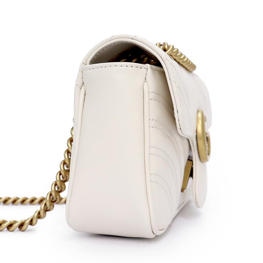 （新品・未使用品）GUCCI グッチ 446744 GGマーモント キルティング ミニ ハート オンライン限定 シェブロンレザー オフホワイト ショルダーバッグ 斜め掛け_4