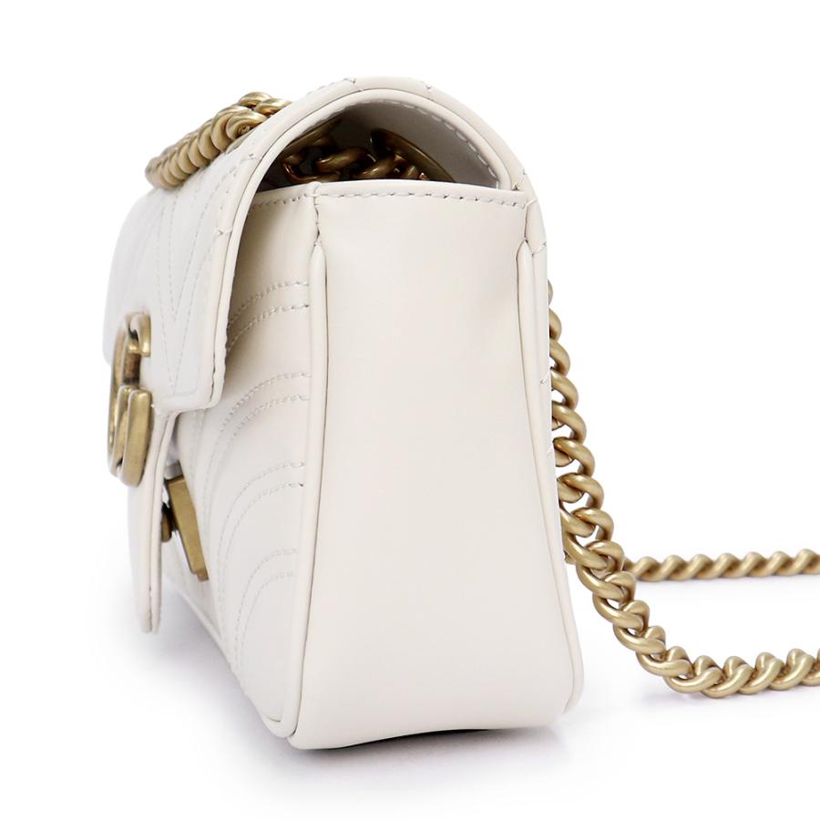 （新品・未使用品）GUCCI グッチ 446744 GGマーモント キルティング ミニ ハート オンライン限定 シェブロンレザー オフホワイト ショルダーバッグ 斜め掛け_5